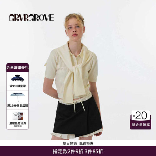 GRVR GROVE官方旗舰店 FW秋季款披肩针织衫女款 GF5MF12C