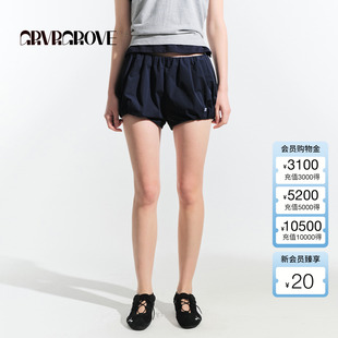 女字母Logo 休闲下装 GM5PT01M 梭织短裤 GROVE官方旗舰店2025夏新款