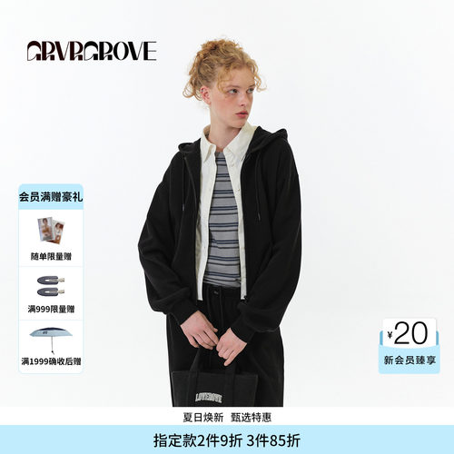 GROVE官方旗舰店 FW秋季款圆领长袖条纹T恤女款 GF5TS02C