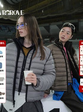 GROVE官方旗舰店 2025WT冬季新款短装排骨羽绒服双面外套GCW5DJ04
