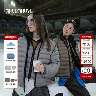 GROVE官方旗舰店 2025WT冬季新款短装排骨羽绒服双面外套GCW5DJ04