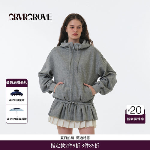 GRVR GROVE官方旗舰店 FW秋季款长袖卫衣开衫韩版女款 GF5HD02C