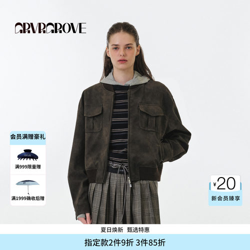 GROVE官方旗舰店 2025FW秋季款夹克短外套女款 GF5JP03C