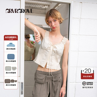 GROVE官方旗舰店2025HS夏日款女士梭织背心 GM5SL07M