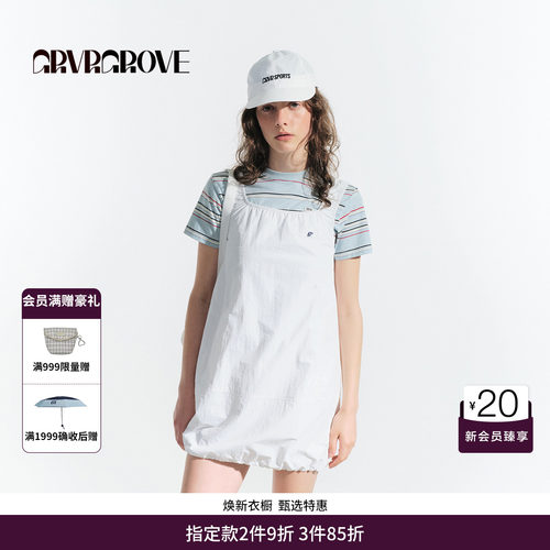 GRVR GROVE官方旗舰店HS夏日款女士无袖梭织连衣裙 GM5OP01M