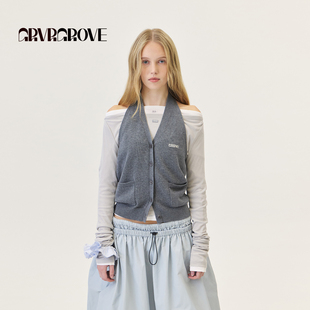 GROVE官方旗舰店2026PS春季新款针织背心开襟挂脖设计 GP26KNC32