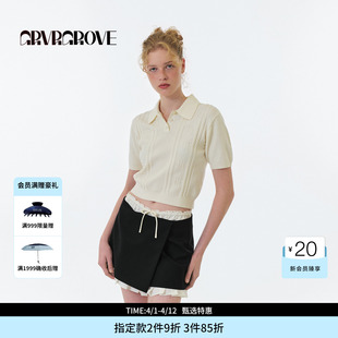 女款 GROVE官方旗舰店 GF5KN03C 针织衫 翻领短袖 FW秋季 款