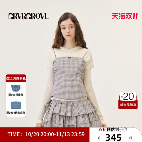 GRVR GROVE官方旗舰店26PS春季梭织背心可拆卸肩带吊带GP26TSC27