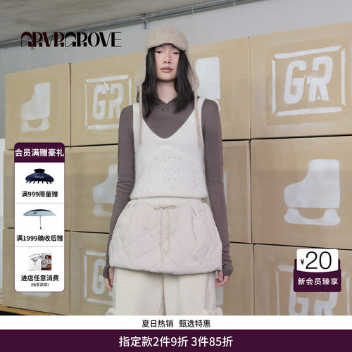 GRVR GROVE官方旗舰店 WT冬季款毛织背心大V领女GCW5KN15