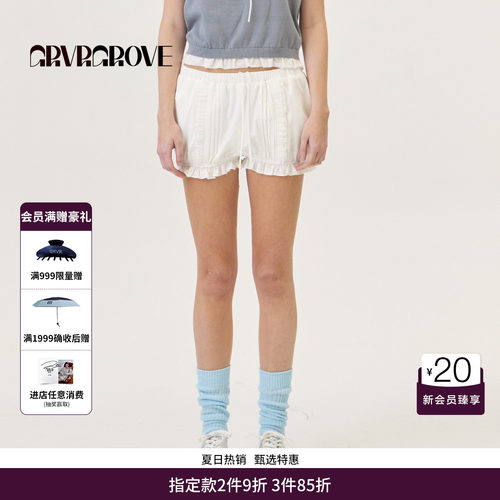 GRVR GROVE官方旗舰店2026PS春季梭织短裤韩系休闲女 GP26PTC63