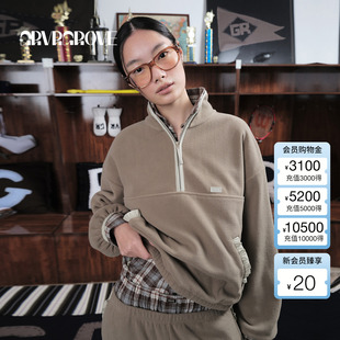 摇粒绒长袖 新款 卫衣女上衣GCW5SW01 2025WT冬季 GROVE官方旗舰店