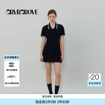 GROVE官方旗舰店SS春夏款女士polo领针织连衣裙GS5OP04M