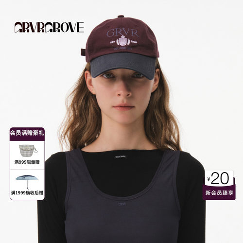 GRVR GROVE官方旗舰店2026FW秋季新款韩系字母棒球帽 GF26ACK02