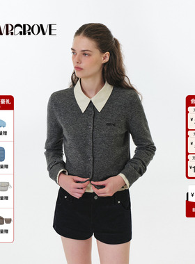 【明星同款】GROVE 2025FW秋季新款长袖针织开衫女款 GF5KN05J