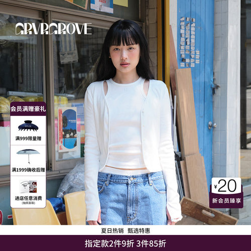 GRVR GROVE官方旗舰店BS系列夏季款女士长袖开衫t恤BM5CD01M