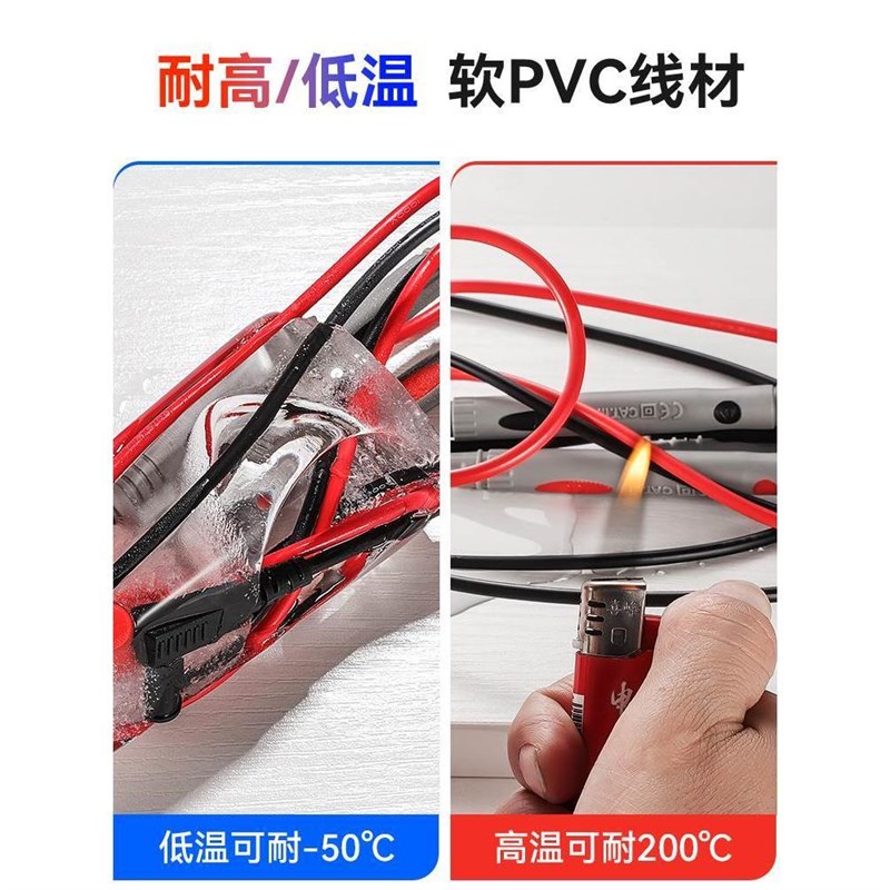 热销福禄克万用表表笔特尖探针通用试电笔数字高精准硅胶线测试笔