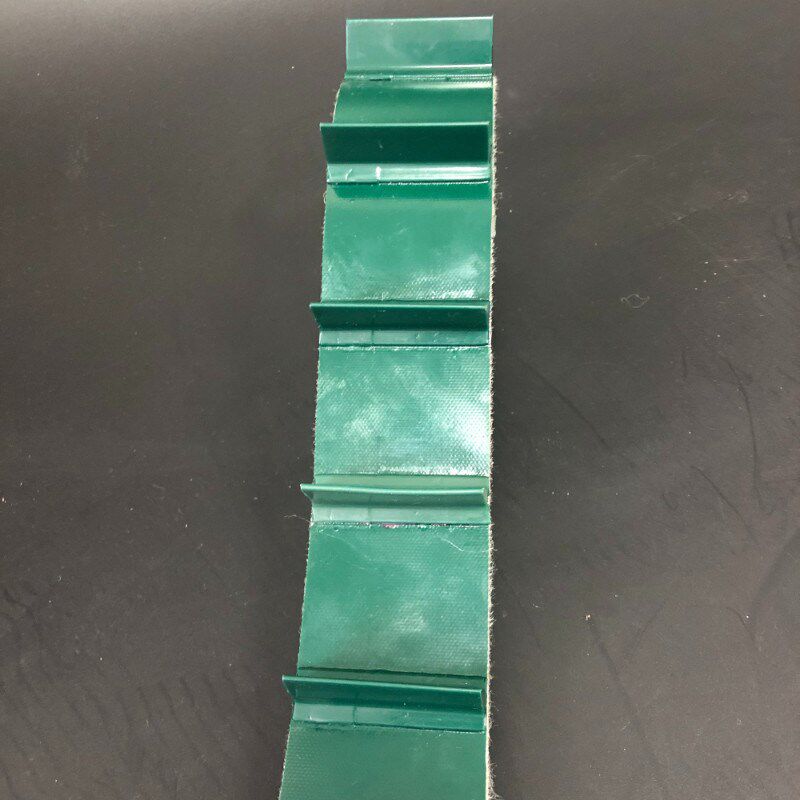 热销PU聚氨酯墨绿挡板输送带 耐油耐酸碱五金件传输爬坡提升皮带