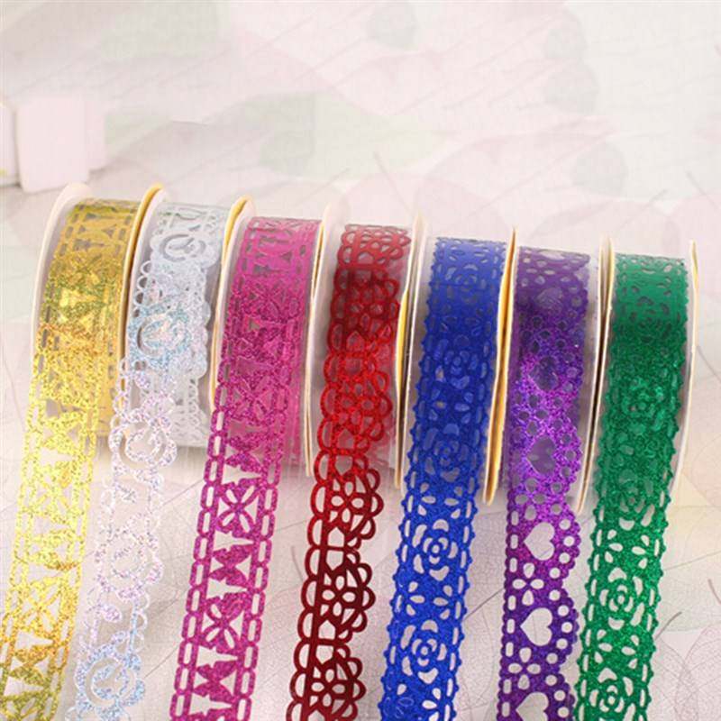 1 Pc  Decorative Sticky Washi Lace Roll Ribbon Self Adhes
