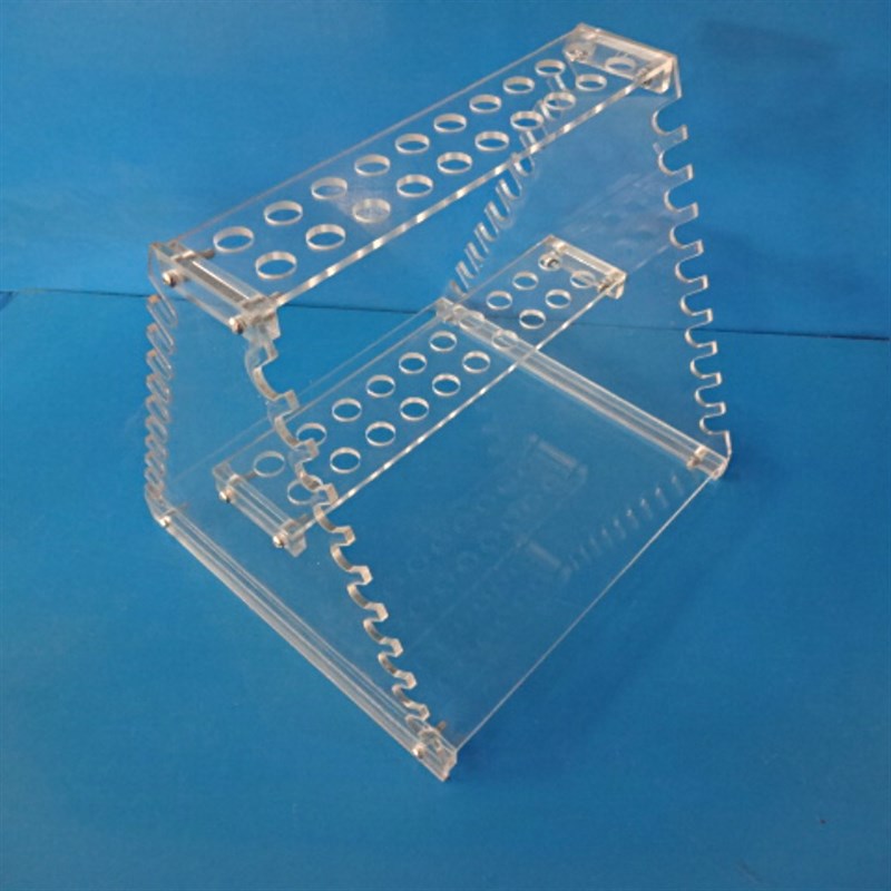 有机玻璃多功能梯形管架 单双面大肚20孔移液管架可定制 可开票