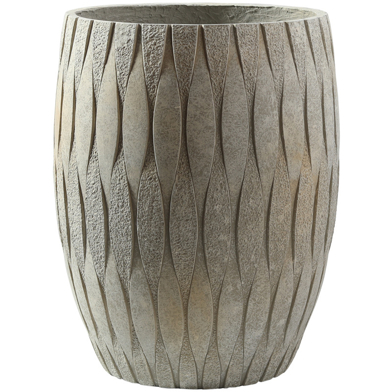 鼓圆形仿水泥氧化镁泥花盆特超大号阳台客厅花园绿植虎皮兰琴叶榕