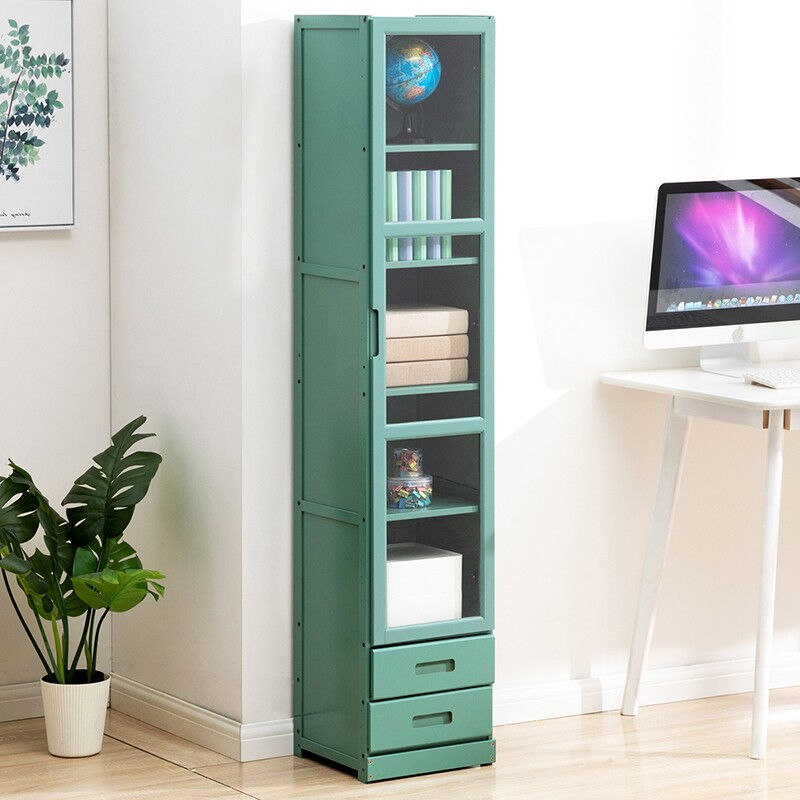 木马人多层简易落地带门文件柜楠竹办公柜子档案柜办公室夹缝资料