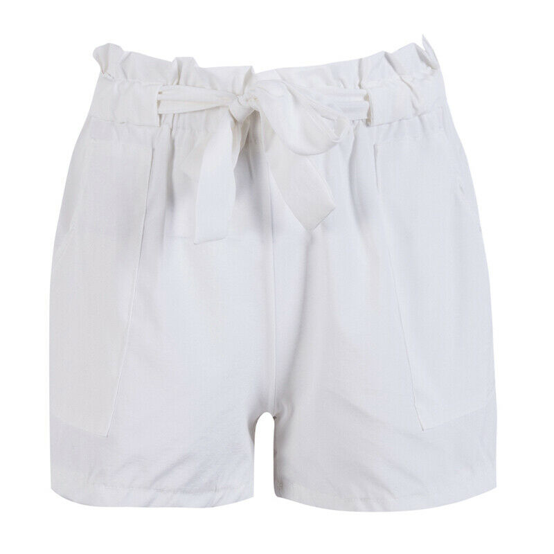 2019 New Fashion Women Summer Loose High Waist Tie Belt Shor