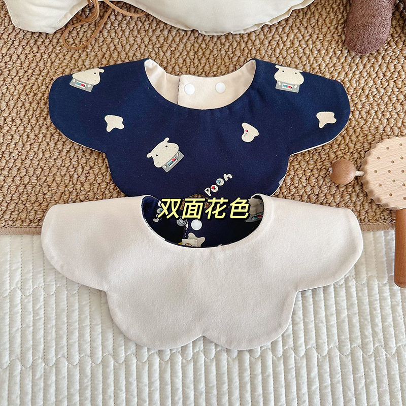 ins韩版新款棉质柔软宝宝围嘴婴儿口水巾防水双面口水兜围兜0-2岁