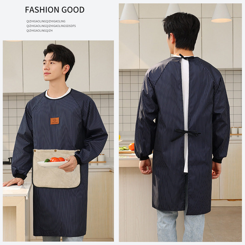 男士罩衣加肥大防水防油2025新款家用厨房工作服围腰做饭高级年轻