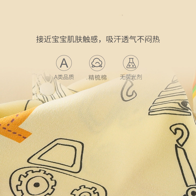 婴儿口水巾宝宝纯棉三角巾按扣双层新生儿围嘴初生儿吸水围兜