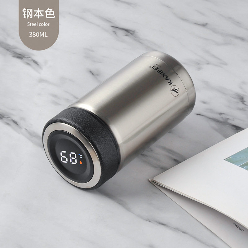 304双层真空不锈钢显温杯商务保温杯智能温度保温杯保冷车载杯