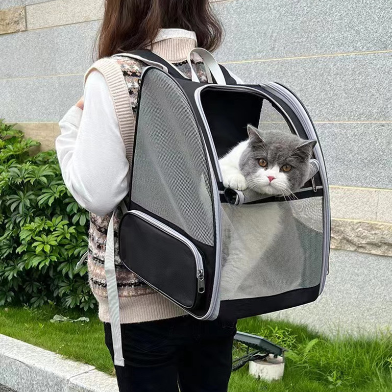 猫包外出宠物包夏季全网面透气宠物双肩包大容量手提猫咪包