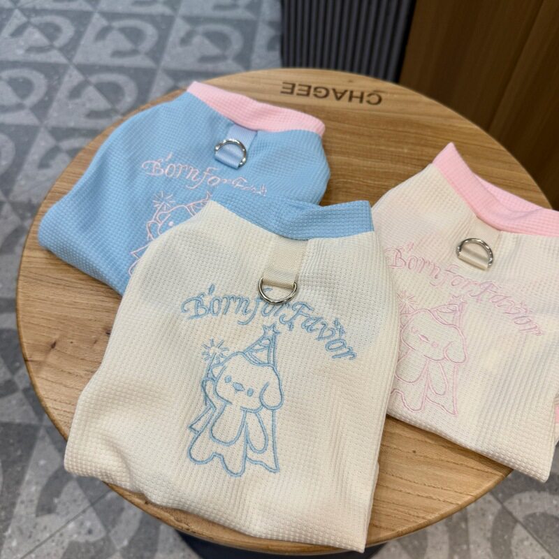 狗狗衣服夏季薄款透气华夫格背心小型幼犬泰迪博美比熊猫咪防掉毛