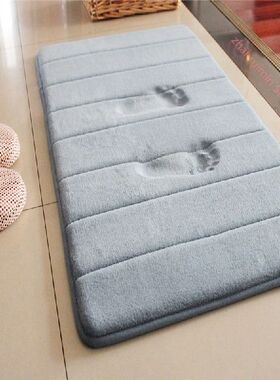 极速Home Bath Mat Coral Fleece Bathroom Carpet Water Absorpt