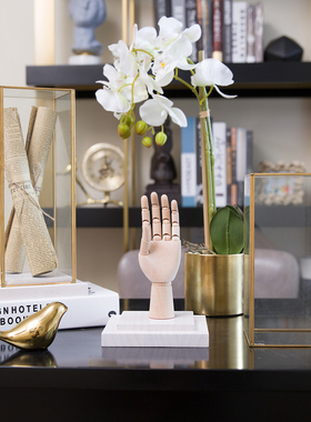 欧式轻奢玻璃罩摆件办公室客厅家居装饰品创意样板房书房书柜摆设