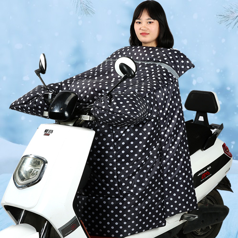 厂家冬季电动车挡风被加绒加厚防寒保暖电动车机车挡风罩