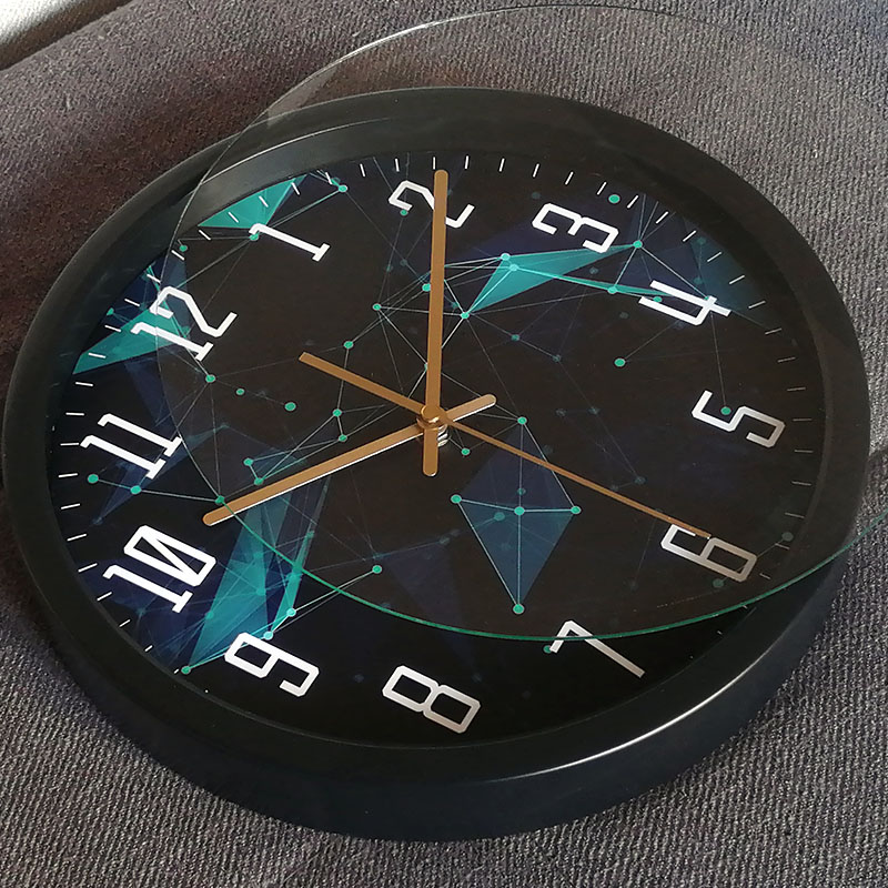 天波石英钟表黑色经典简约数字现代客厅创意挂钟时尚时钟静音挂表