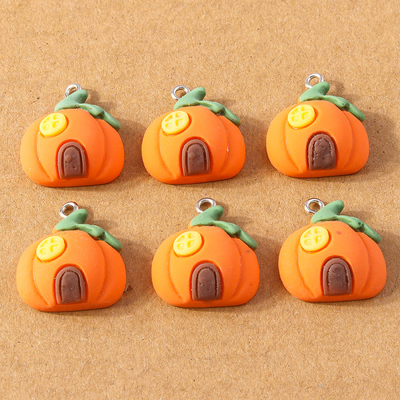 极速10Pcs Cute Enamel Pumpkin Charms Halloween Party Gifts P