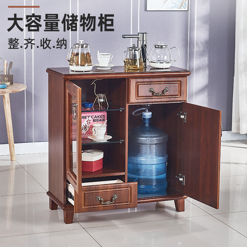 新款茶吧机家用欧式高档全自动上水饮水机制冷热立式下置水桶实木