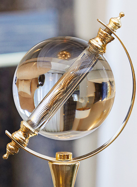 欧式办公室领导书柜地球仪摆件客厅书房家居装饰品轻奢工艺水晶球