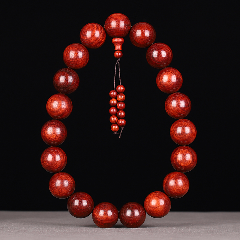 赞比亚小叶紫檀佛珠手串20高密沉水老料血檀手链男士红木文玩饰品