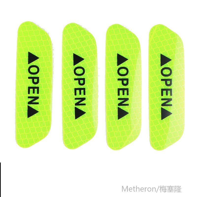 4 Pcs Car Door Safety Warning Reflective ers OPEN er Long-di