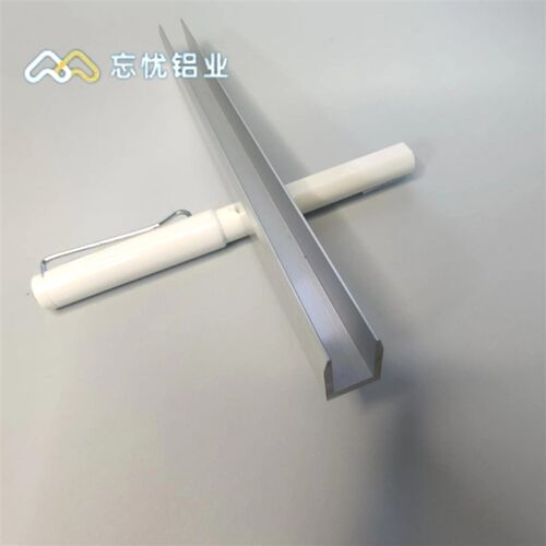 极速U型铝槽型材 包边槽铝导轨卡槽玻璃固定 氧化银白铝本色内槽1