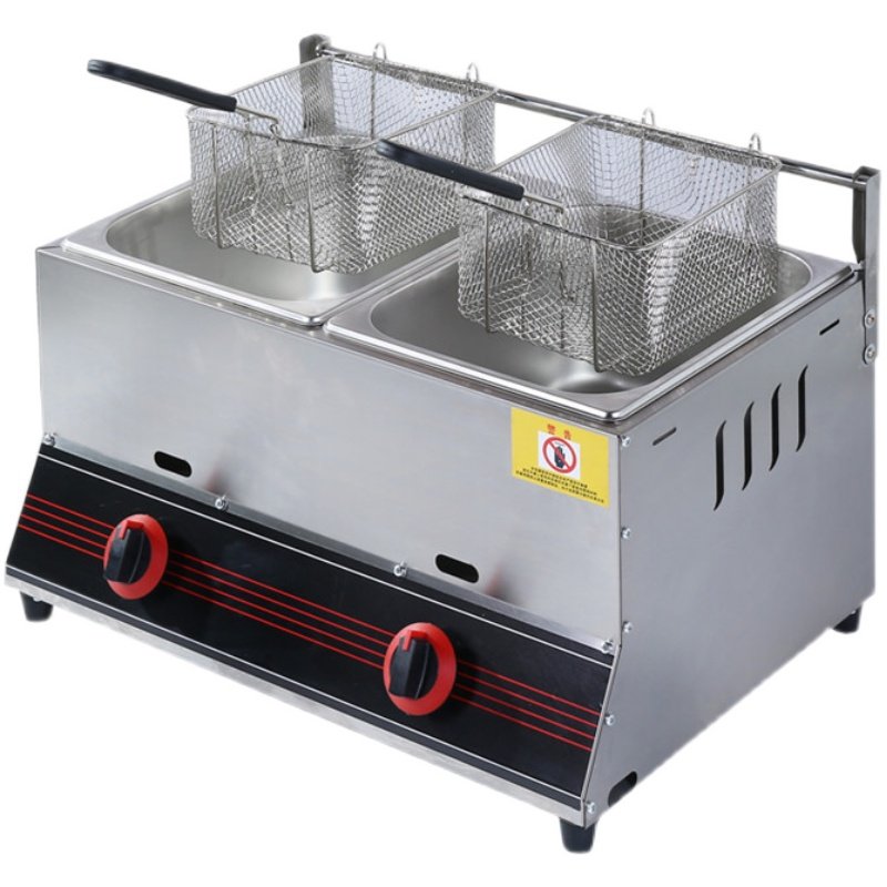燃气油炸锅商用炸炉摆摊炸油条炸串锅煤气单缸双缸关东煮机器设备