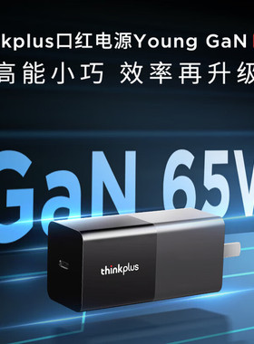 联想Thinkplus 65W氮化镓口红电源Type-C充电器口红电源套装