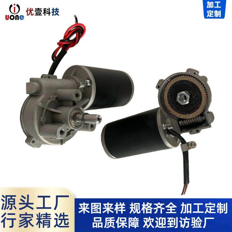 D63速电机爬楼机电机大力矩24v升降电机蜗轮蜗杆直流电机马达