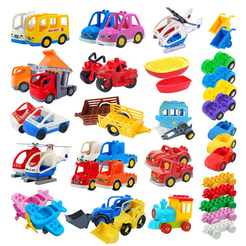 好货Trailer Car model Airplane Big Building Blocks Vehicle A