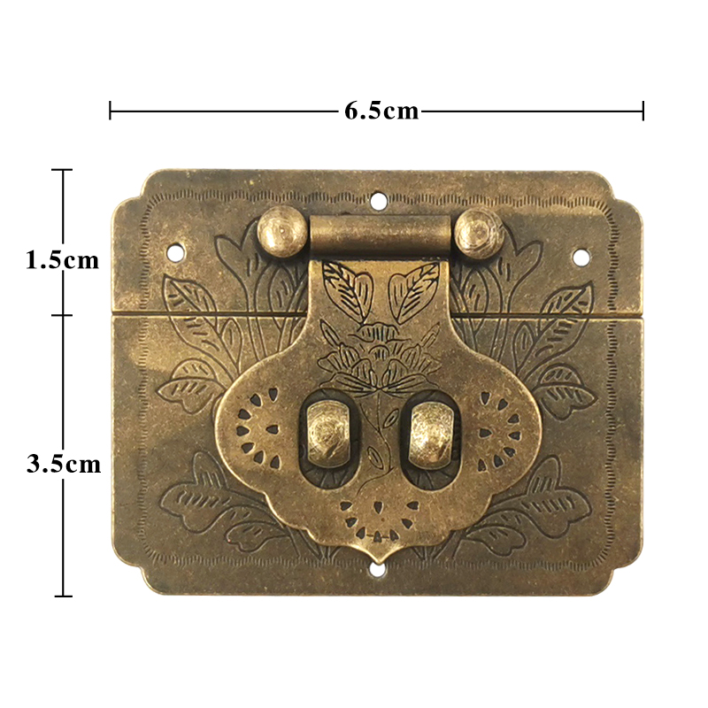 首饰盒铜配件五金套装套件中式仿古红木实木樟木箱锁扣纯黄铜套件