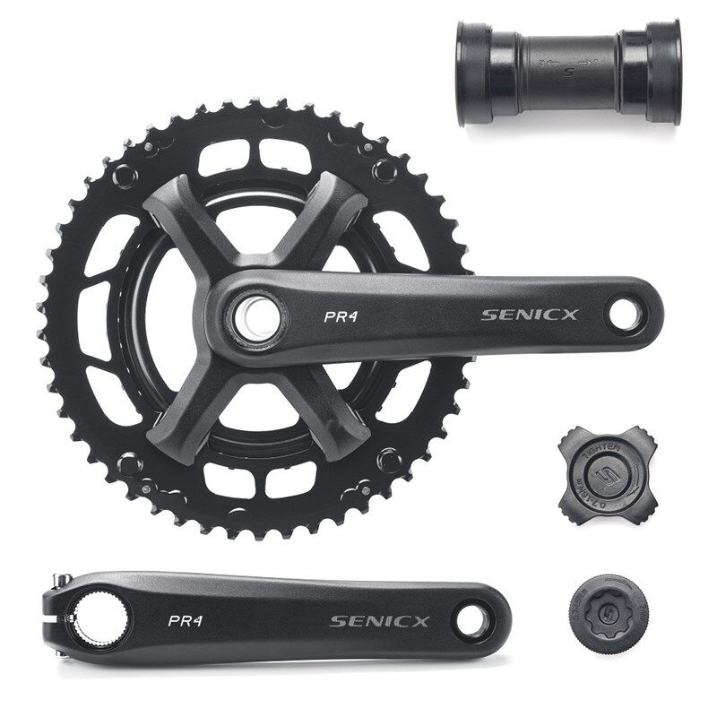 SENICX驭勇 PR4公路自行车中空一体大齿盘双盘直装曲柄24mm中轴套