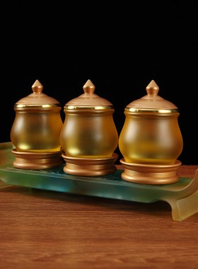 台湾古法琉璃莲花贡台佛堂供水杯圣水杯底座供杯案台杯座杯托供具