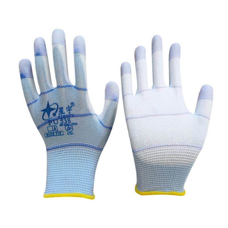星宇 pu538加强指防静电涂层加厚耐磨耐用劳保工作手套12双包邮